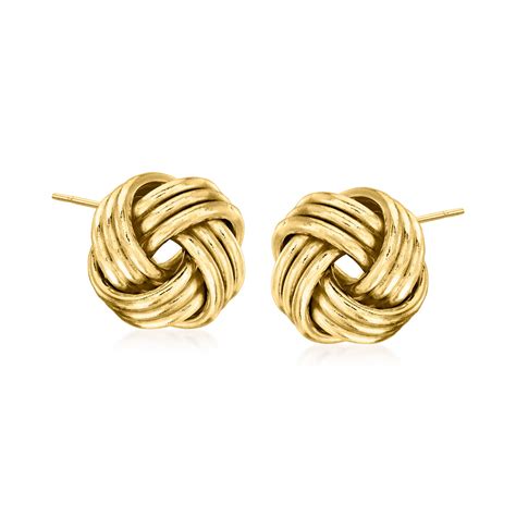 chanel 14kt yellow gold love knot earrings|chanel jewelry.